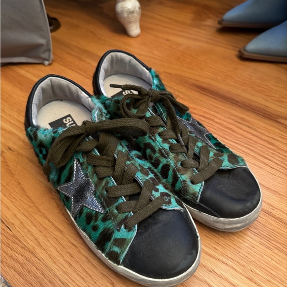 Golden goose calf hair leopard superstar sneakers - Picture 2 of 5